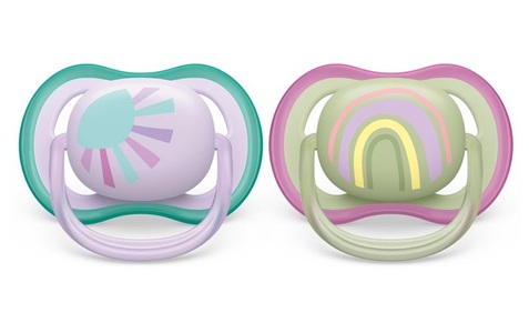 Bomedys NV, Philips Avent Ultra Air Schnuller Sonne - Regenbogen Mädchen 0-6 Monate, Philips Avent Schnuller ultra air, Sonne/Regenbogen für Mädchen, 0-6 Monate (2 Stk)