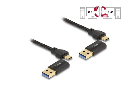 Delock Data-Link-Kabel USB A/USB C - USB A/USB C 2 m