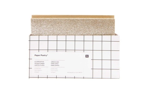 Rico Design GmbH & Co.KG, Karten- und Umschlagset Glitter, Gold 8 Karten 250 g/m², 8 Umschläge 120 g/m², Karten- und Umschlagset Glitter, Gold 8 Karten 250 g/m², 8 Umschläge 120 g/m²