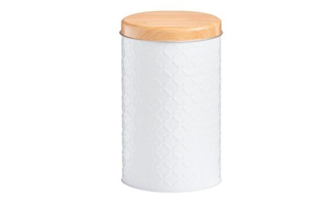 Zeller, Zeller - Metallbox - Hellbraun und Weiss, Zeller Present Vorratsdose Scandi 1.37 l, Weiss