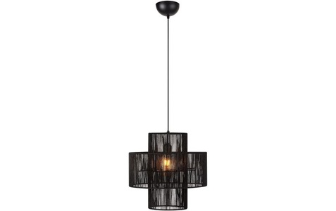 Markslöjd, Hängelampe Soga, Stecker, schwarz, Jute, Ø 40 cm, Markslöjd Pendelleuchte »Soga«