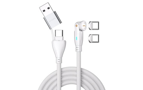 4smarts USB-Kabel C/A 540° Magnetkabel GravityCord 100W 1.8 m Weiss