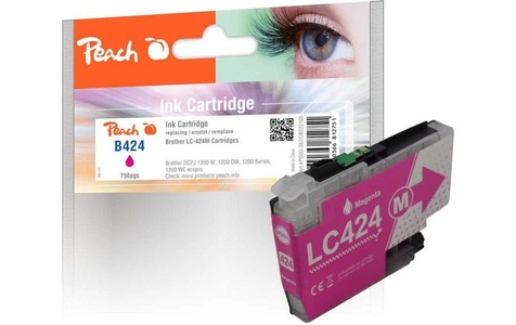 Peach, Peach B424 M Druckerpatrone ma ersetzt Brother LC-424M für z.B. Brother DCPJ 1200 W, Brother DCPJ 1200 DW, Brother DCPJ 1200, Peach B424 M Druckerpatrone ma ersetzt Brother LC-424M für z.B. Brother DCPJ 1200 W, Brother DCPJ 1200 DW, Brother DCPJ 1200 WE ecopro