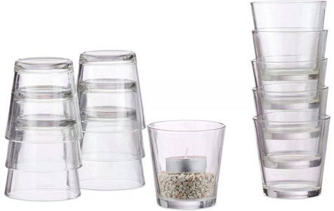 relaxdays, relaxdays Teelichthalter »12 Stück, Transparent«, (12 St.), relaxdays Teelichthalter »12 Stück, Transparent«, (12 St.)