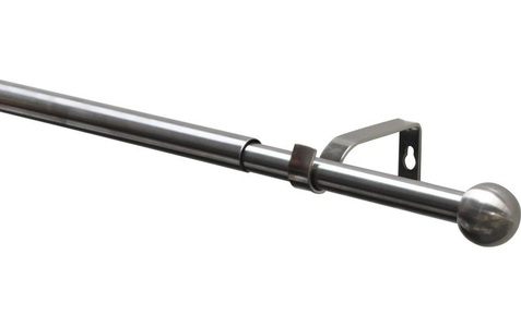 Gardinia Vorhangstange Set Kos Ball 1-Lauf 19/16 mm 190-340 cm
