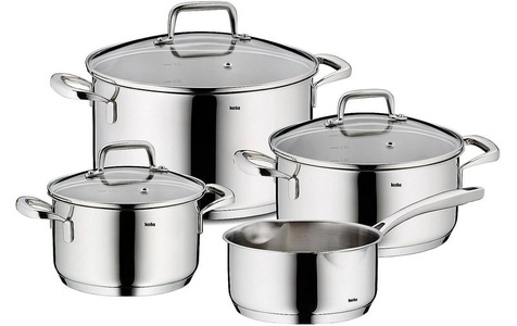 Kela, kela Topf-Set »Flavoria 16 cm/20 cm/24 cm«, kela Topf-Set »Flavoria 16 cm/20 cm/24 cm«, Edelstahl