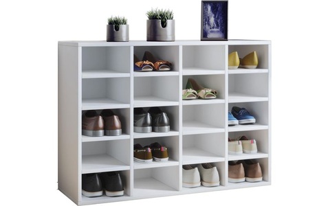 MID.YOU, MID.YOU Schuhschrank in weiß 92/67/33 cm , 'Hinsol L' _ Weiss , Holzwerkstoff , 16 Fächer , 92x67x33 cm , melaminharzbeschichtet,melaminharzbeschichtet,Nachbildung,Nachbildung , 000657007701, VCM Schuhschrank Hinsol L 92 x 67 cm, Weiss