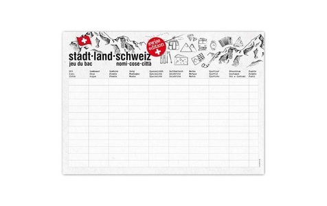 Trendform, Papiertischset Stadt-Land-Schweiz, Trendform Tischset STADT-LAND-CH 42 cm x 29.7 cm