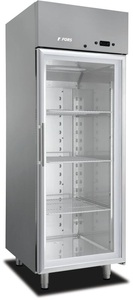 FORS  Gastronomie-Kühlschrank, Glastür, Edelstahl, GN 2/1 GCV 701 GESSL Edelstahl