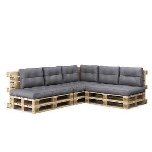 Paletten, Palettenlounge ASCONA inkl. Kissen anthrazit, Palettenlounge ASCONA inkl. Kissen anthrazit