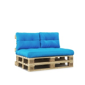 Paletten, Palettenlounge MELIDE inkl. Kissen türkis, Palettenlounge MELIDE inkl. Kissen türkis