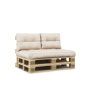 Paletten, Palettenlounge MELIDE inkl. Kissen beige, Palettenlounge MELIDE inkl. Kissen beige