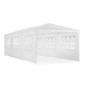 Ruby, Gartenpavillon 3 x 9 m weiss inkl. 8 Seitenwände