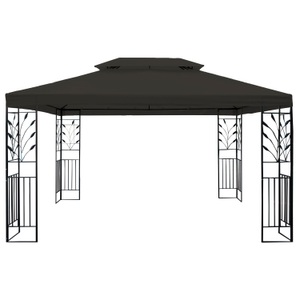 Ruby, Gartenpavillon Gazebo 3 x 4 m braun, Gartenpavillon LAVEN 4 x 3 m anthrazit