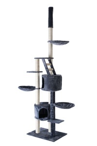 Ruby, Katzenbaum deckenhoch 230 - 265 cm anthrazit, Katzenbaum BALU 265 cm anthrazit