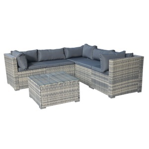 Mark Sunl, Rattan Lounge CANBERRA, Rattanlounge CANBERRA grau/anthrazit