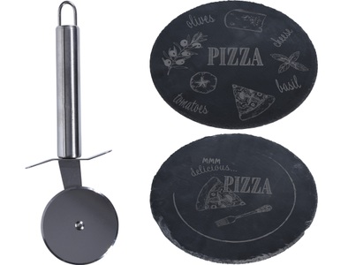 Koop, Pizzaset 3-teilig, Gartenset Rattan MALIA grau/türkis