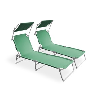 undefined, Liegestuhl LETTINO 2er Set grün, Liegestuhl LETTINO 2er Set grün