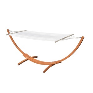 R - Saisonale Items, Hängematte beige mit Gestell 3.2 m, Hängematte beige mit Gestell rund 320 cm