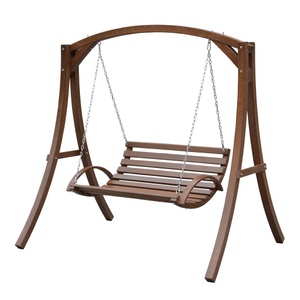 R - Saisonale Items, Hängeschaukel mit Gestell aus Holz, Hängeschaukel mit Gestell aus Holz
