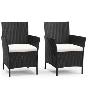 MLM, Rattanstühle Jasmina Doppelpack schwarz, Rattanstühle JASMINA 2er Set schwarz