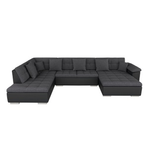Sofas Kalm, Sofa ARIA rechts grau/schwarz, Ecksofa ARIA rechts anthrazit/schwarz