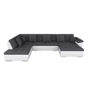 Sofas Kalm, Sofa ARIA rechts grau/weiss, Ecksofa ARIA rechts anthrazit/weiss