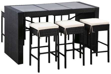 Ruby, Duvet Bettdecke 240x240 cm, Rattan Bar Set MODENA schwarz