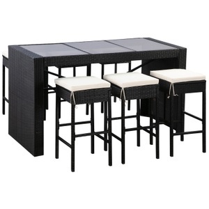 Ruby, Duvet Bettdecke 240x240 cm, Rattan Bar Set MODENA schwarz
