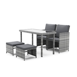 Mark Sunl, Gartenset Rattan BASTIA grau, Gartenset Rattan BASTIA grau