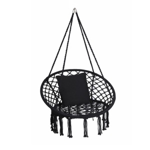 R - Saisonale Items, Hängesessel schwarz mit Kissen, Hängesessel schwarz mit Kissen