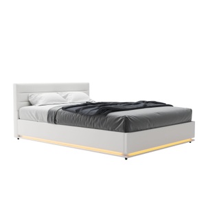 Chenggang Lederbetten, Lederbett LED STARDUST 140 x 200 cm weiss, Lederbett LED STARDUST 140 x 200 cm weiss