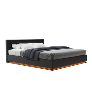 Chenggang Lederbetten, Lederbett LED STARDUST 180 x 200 cm schwarz, Lederbett LED STARDUST 180 x 200 cm schwarz