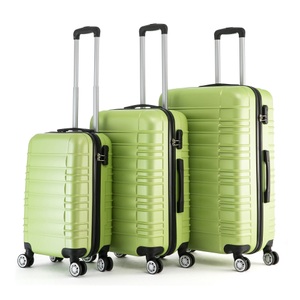 R - Reisekoffer, Reisekoffer Hartschalenkoffer 3er SET dunkelgrün, Reisekoffer Hartschalenkoffer AVA 3er Set grün
