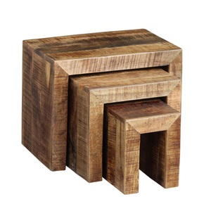 undefined, Beistelltisch Holz Vintage NATHAN 3-teilig, Beistelltisch Holz Vintage NATHAN 3-teilig