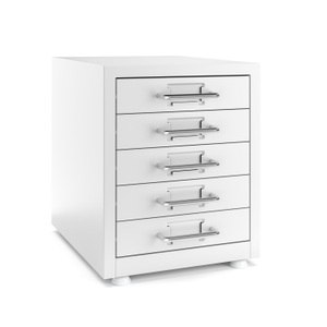 R - Aktenschrank, Korpus mit 5 Schubladen weiss, Korpus mit 5 Schubladen weiss