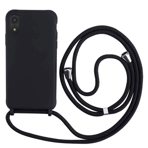Linda Trait, Handyhülle mit Band iPhone XR schwarz, Handyhülle mit Band iPhone XR schwarz