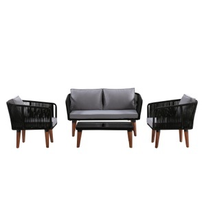 R - Ipro, Gartenset VISTA schwarz / grau, Gartenset VISTA schwarz/grau