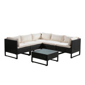 R - Ipro, Rattanlounge CAPITOLA braun / weiss, Rattanlounge CAPITOLA braun/weiss