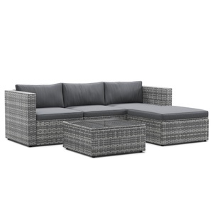 R - Ipro, Rattanlounge MALIBU grau / anthrazit, Rattanlounge MALIBU grau/anthrazit