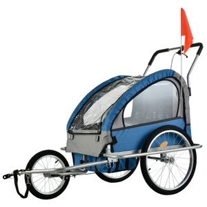 V - Zubehör, Veloanhänger & Jogger 2in1 blau, Veloanhänger Jogger 2-in-1 blau