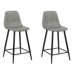 R - Esszimmerstühle, Barhocker DAVY grau 2er Set
