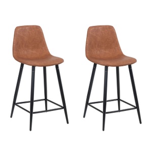 R - Esszimmerstühle, Barhocker DAVY braun 2er Set, Barhocker DAVY 2er Set braun