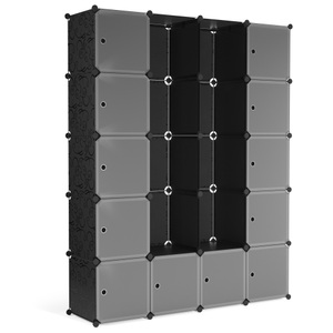 Ruby Diverses, Kleiderschrank Steckregal schwarz / transparent 20 Boxen, Kleiderschrank Steckregal schwarz / transparent 20 Boxen