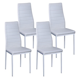 undefined, Esszimmerstuhl Leder TIM 4er Set weiss, Esszimmerstuhl Leder TIM 4er Set weiss
