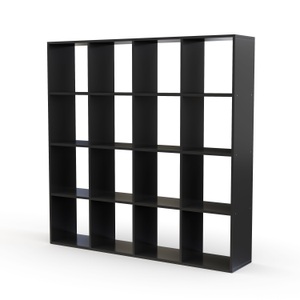 Ruby Diverses, Raumteiler Bücherregal NIMA 16 Fach schwarz, Bücherregal Raumteiler NIMA 16 Fächer 142 x 142 cm schwarz