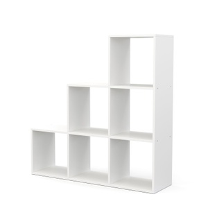 Ruby Diverses, Treppenregal Raumteiler NASIR 6 Fach weiss, Treppenregal Raumteiler NASIR 6 Fächer 107 x 107 cm weiss