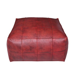 undefined, Pouf Leder BAYDA, Pouf Leder BAYDA rot