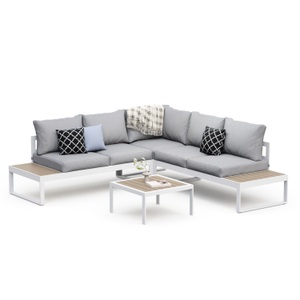 undefined, Lounge CAMILA hellgrau/weiss/braun