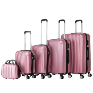 undefined, Reisekoffer Hartschalenkoffer LINN 5er Set rosa, Reisekoffer Hartschalenkoffer LINN 5er Set rosa